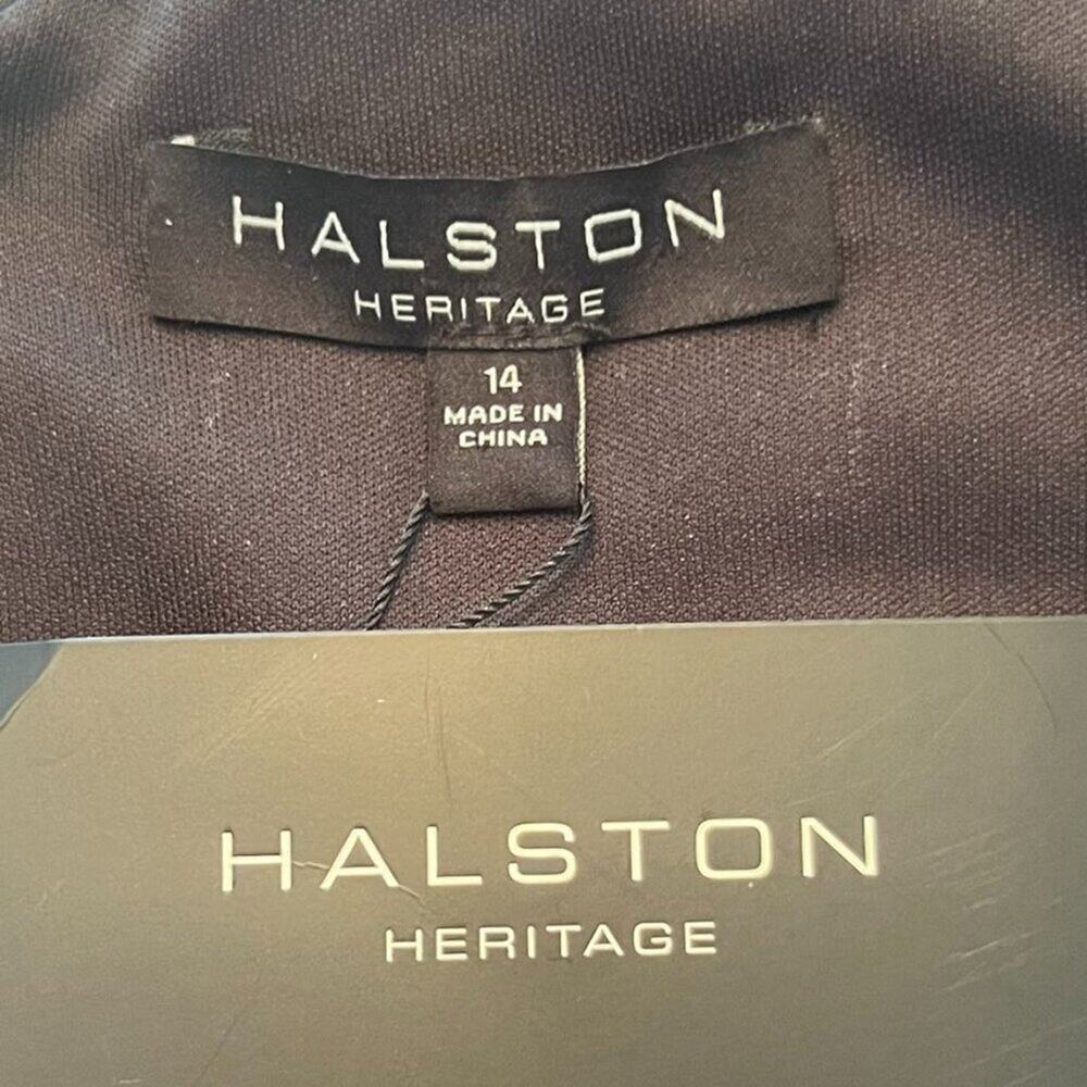 Halston Heritage Black V-Neck Prom Gown with Silver Waist Detail - Picture 9 of 13
